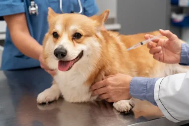 Mascota recibiendo una vacuna
